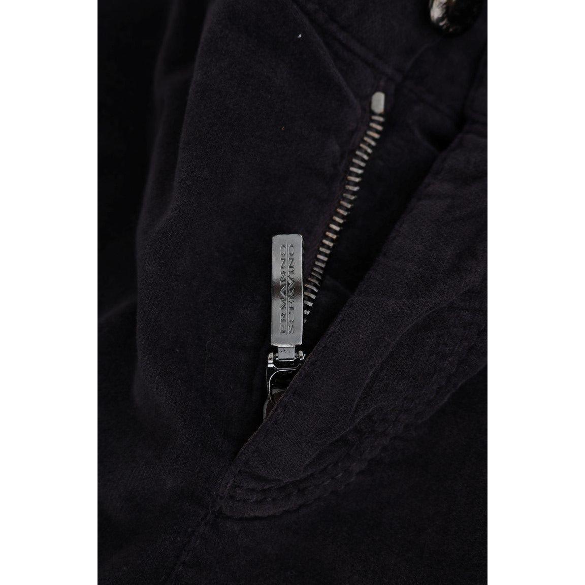 时尚棕色卡普里棉质七分裤