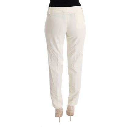 Ermanno Scervino White Cotton Regular Fit Casual Pants
