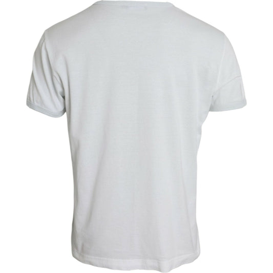 Dolce & Gabbana White Cotton Round Neck Short Sleeve T-shirt TSH84911-52