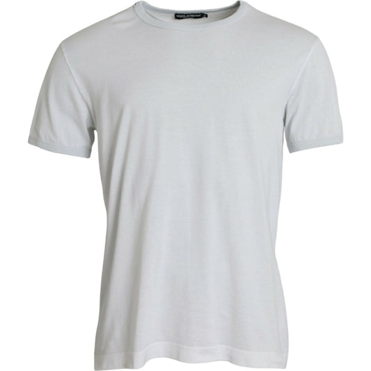 Dolce & Gabbana White Cotton Round Neck Short Sleeve T-shirt TSH84911-52