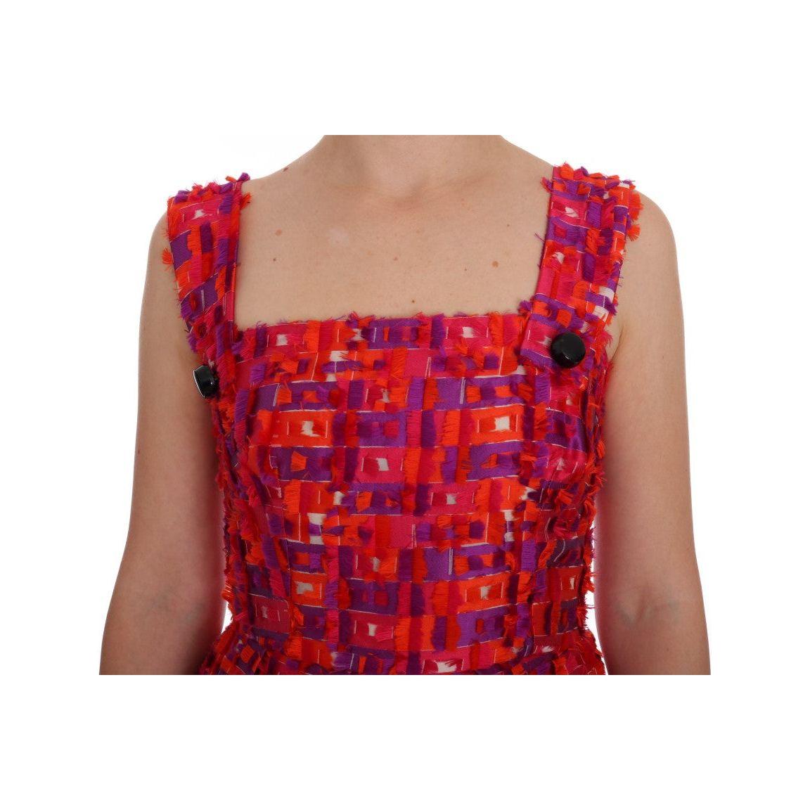 Dolce & Gabbana Pink Patterned A-line Above Knees Dress