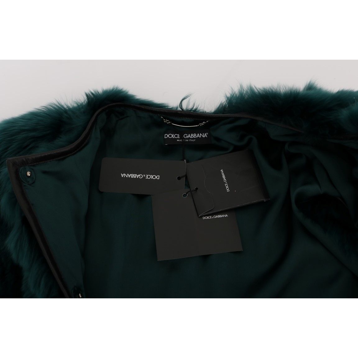 Dolce & Gabbana Green Alpaca Fur Vest Sleeveless Jacket