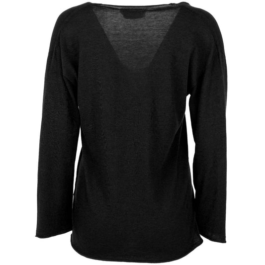 Alpha Studio Black Cotton Sweater AL-12978-IT40|S