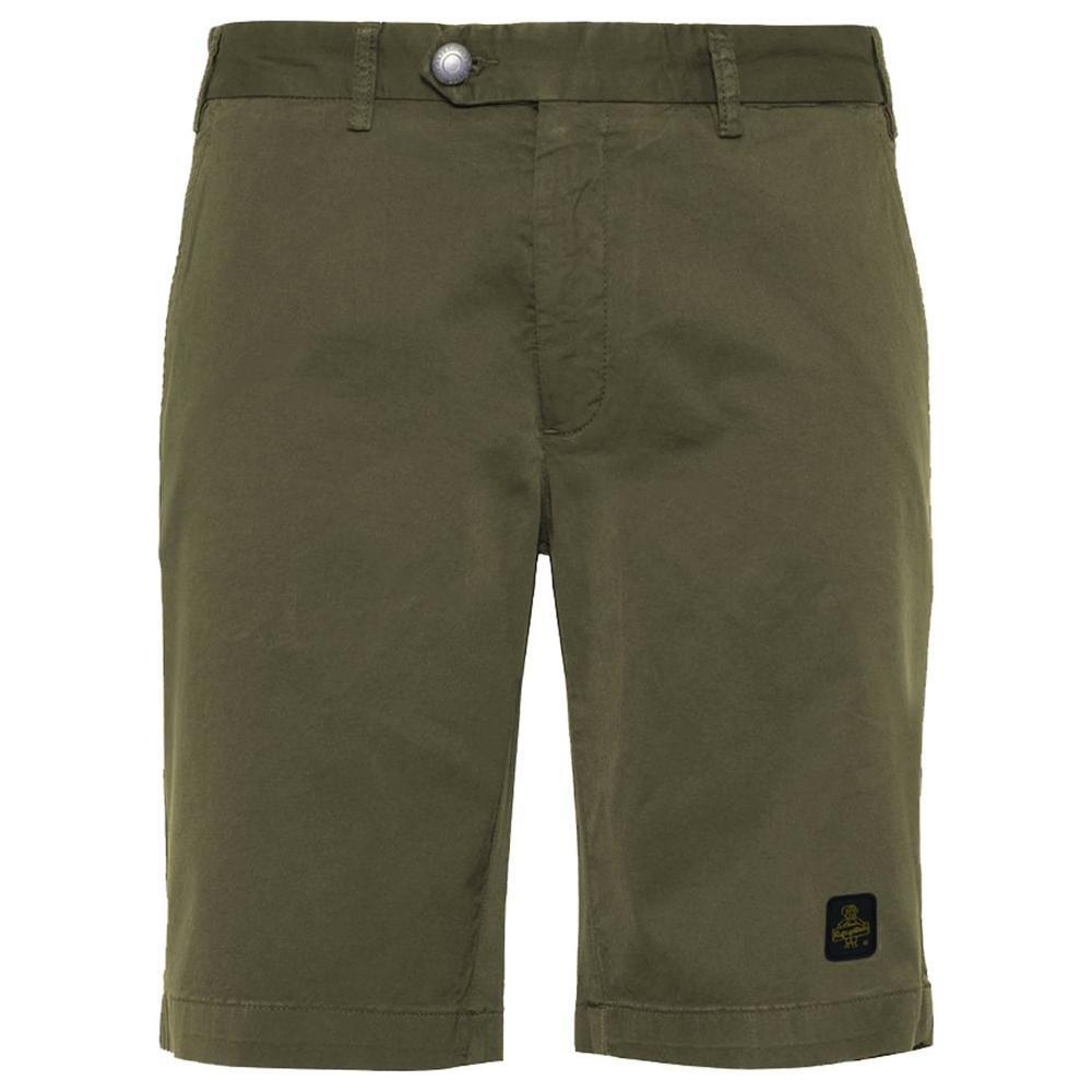 Refrigiwear Elegant Beige Bermuda Shorts with Logo Patch