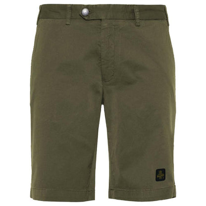 Refrigiwear Elegant Beige Bermuda Shorts with Logo Patch