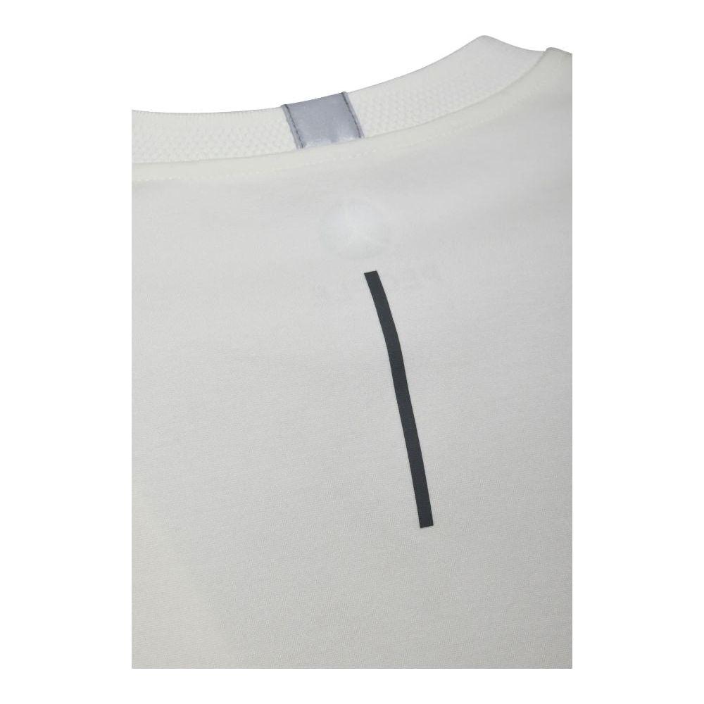 别致的白色高科技面料圆领毛衣