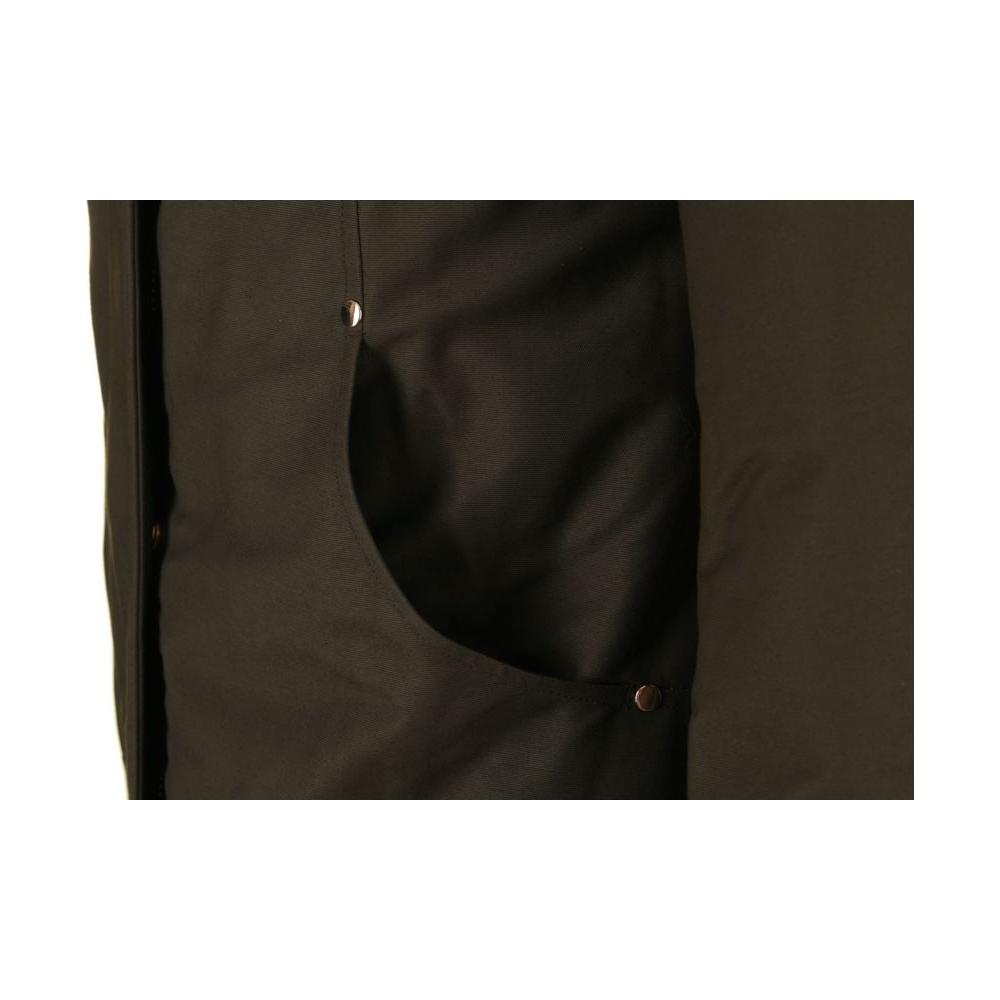 金色装饰斯特林蓝狐皮草派克大衣