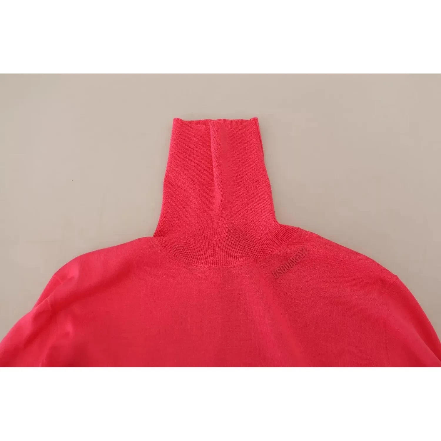 粉色纯色长袖高领休闲毛衣