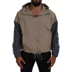 Dsquared² Brown Gray Sleeves Hooded Full Zip Jacket JKT3510-48