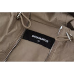 Dsquared² Brown Gray Sleeves Hooded Full Zip Jacket JKT3510-48