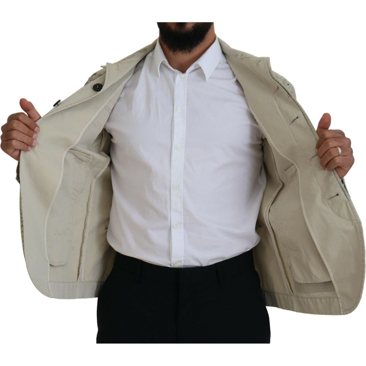 Dsquared² Off White Black Splash Print Casual Denim Jacket