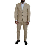 Dsquared² Beige Cotton Single Breasted 2 Piece CIPRO Suit Dsquared² Slate Gray