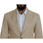 Dsquared² Beige Cotton Single Breasted 2 Piece CIPRO Suit Dsquared² Rosy Brown