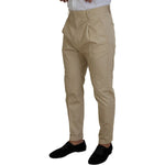 Dsquared² Beige Cotton Single Breasted 2 Piece CIPRO Suit Dsquared² Dim Gray