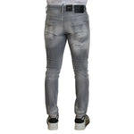 Dsquared² Gray Washed Cotton Slim Fit Casual Men Denim Jeans