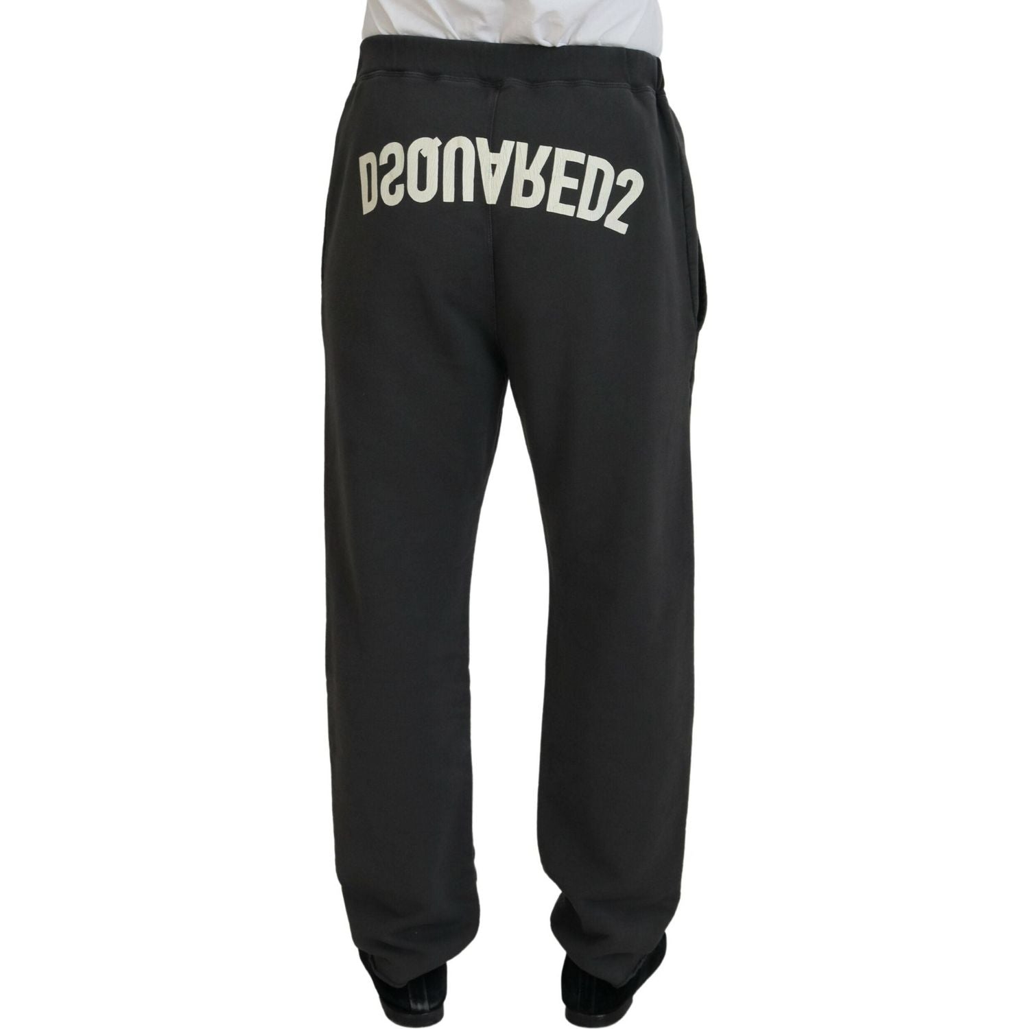 深灰色纯棉男士休闲破洞裤