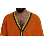 Dsquared² Orange Cotton Long Sleeves Men Cardigan Sweater Dsquared² Sienna