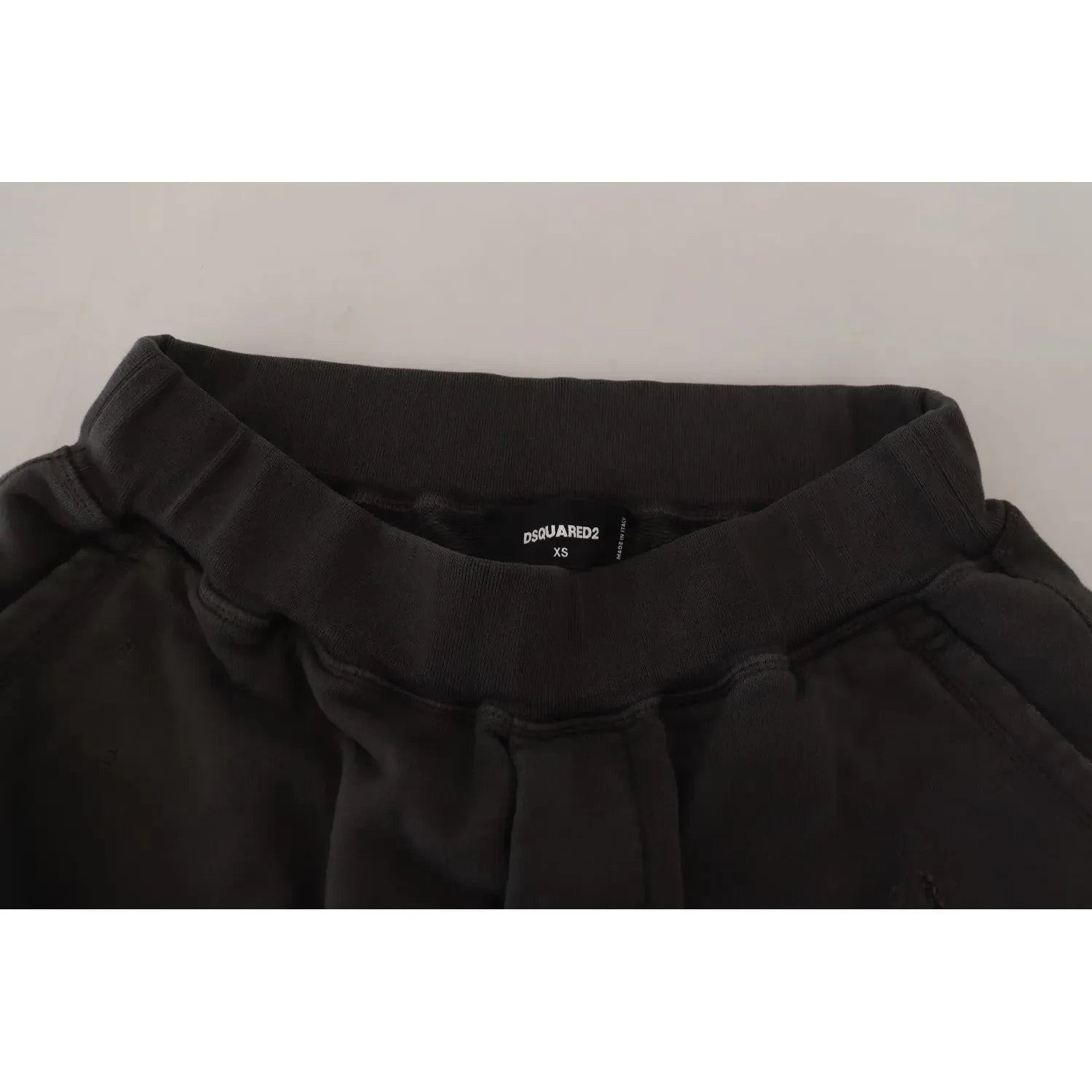 Dsquared² Black Cotton Mid Waist Tattered Tapered Shorts