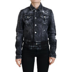 Dsquared² Gray Washed Cotton Distressed Denim Jacket JKT3514-38