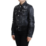 Dsquared² Gray Washed Cotton Distressed Denim Jacket JKT3514-38