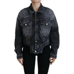Dsquared² Gray Washed Cotton Cropped Denim Jacket JKT3517-38