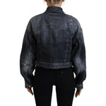 Dsquared² Gray Washed Cotton Cropped Denim Jacket JKT3517-38