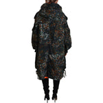 Dsquared² Green Hooded Goth Camouflage Print Parka Coat Jacket Dsquared² Black