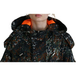 Dsquared² Green Hooded Goth Camouflage Print Parka Coat Jacket Dsquared² Black
