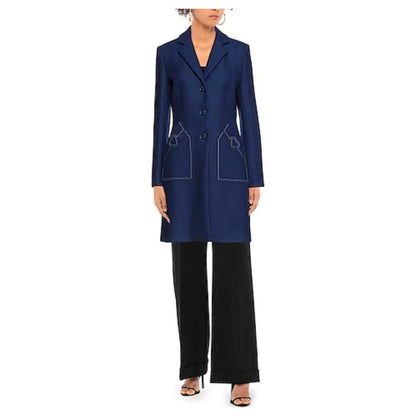 Love Moschino Blue Wool Women Coat