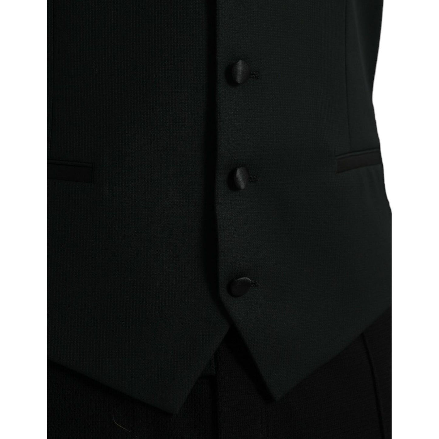 Dolce & Gabbana Black Wool Waistcoat Dress Formal Vest