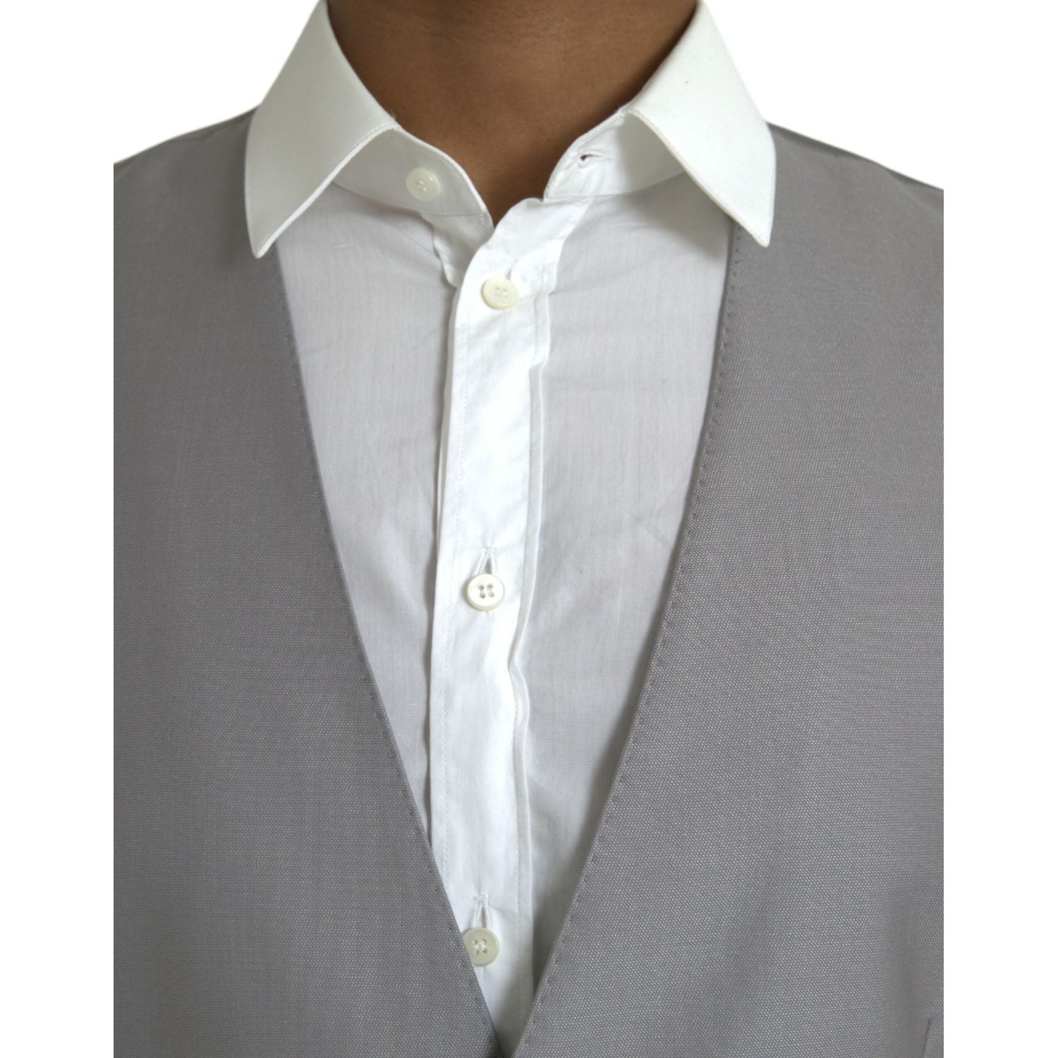 浅灰色羊毛正装马甲背心