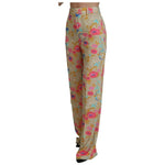 Dsquared² Beige Floral High Waist Straight Pants PAN74499-38