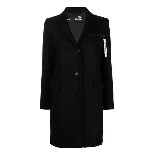 Love Moschino Black Wool Women Coat