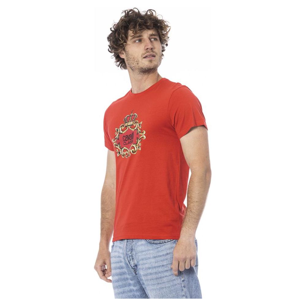 Cavalli Class Red Cotton Men T-Shirt