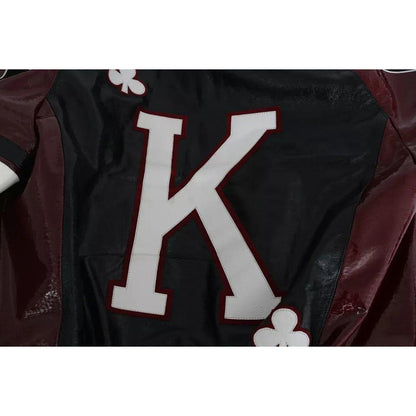 Dolce & Gabbana Black Bordeaux Hooded Leather DG King of Love Jacket