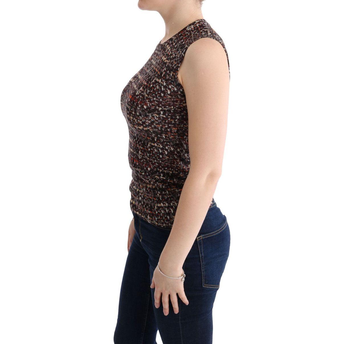 无袖多色针织羊毛上衣