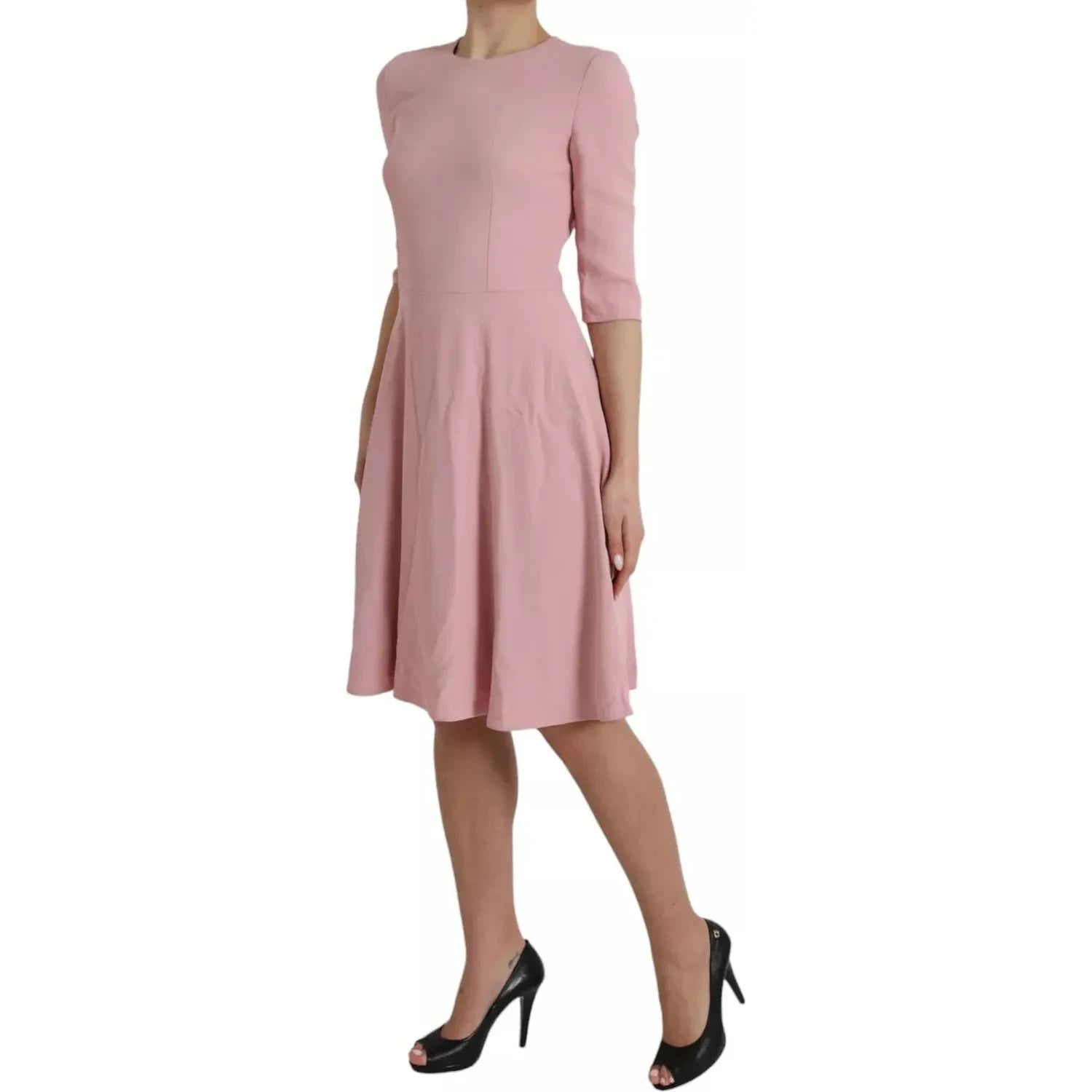 Dolce & Gabbana Pink A-line Flare Viscose Short Sleeves Dress