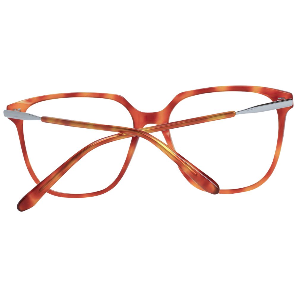 Sandro Brown Women Glasses Frame with full-rim acetate frame, square style, and demo lenses. Includes branded case.