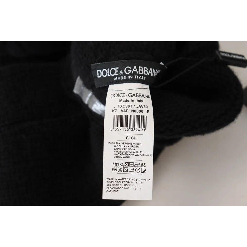 جوارب نسائية طويلة من الصوف المحبوك باللون الأسود من دولتشي آند غابانا