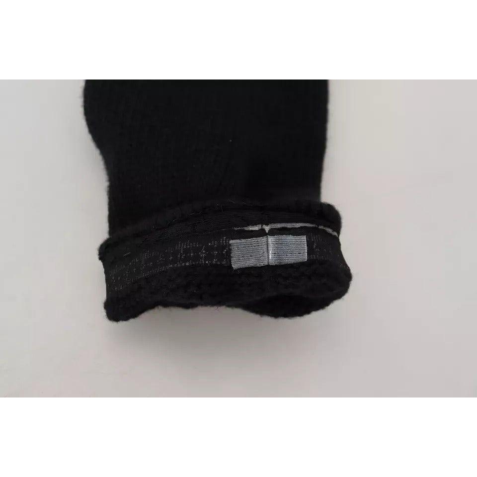 جوارب نسائية طويلة من الصوف المحبوك باللون الأسود من دولتشي آند غابانا