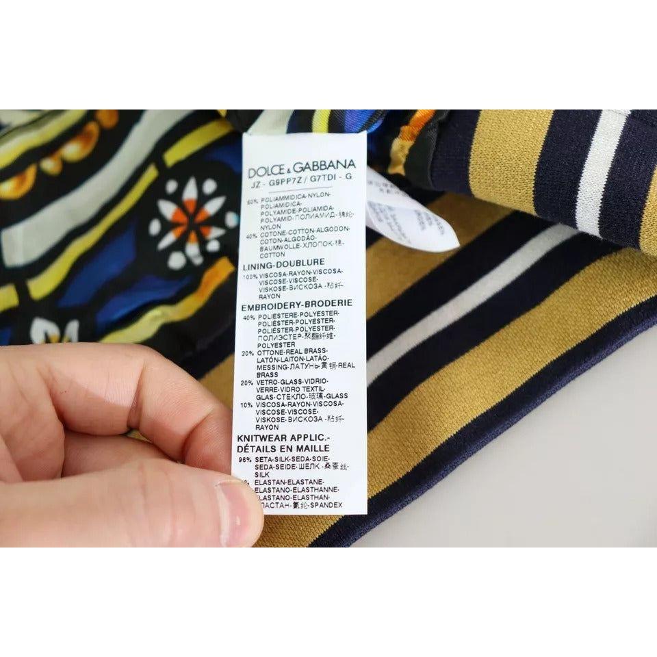 سترة كينج بي مخططة بشعار دولتشي آند غابانا باللون الأزرق