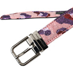 Dolce & Gabbana Multicolor Jacquard Leather Metal Buckle Belt