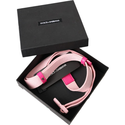 Dolce & Gabbana Pink Canvas Stretch Plastic Buckle Women Belt