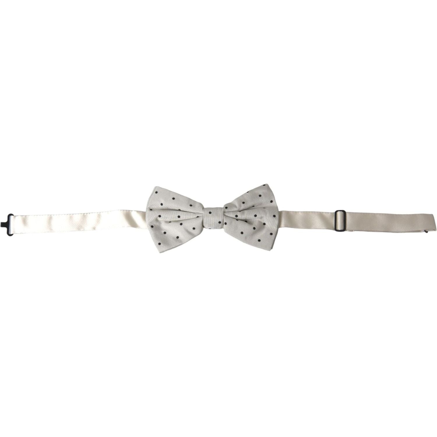 Dolce & Gabbana White Black Polka Dot Polyester Bow Tie Men