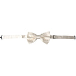 Dolce & Gabbana Off White Silk Adjustable Neck Men Bow Tie