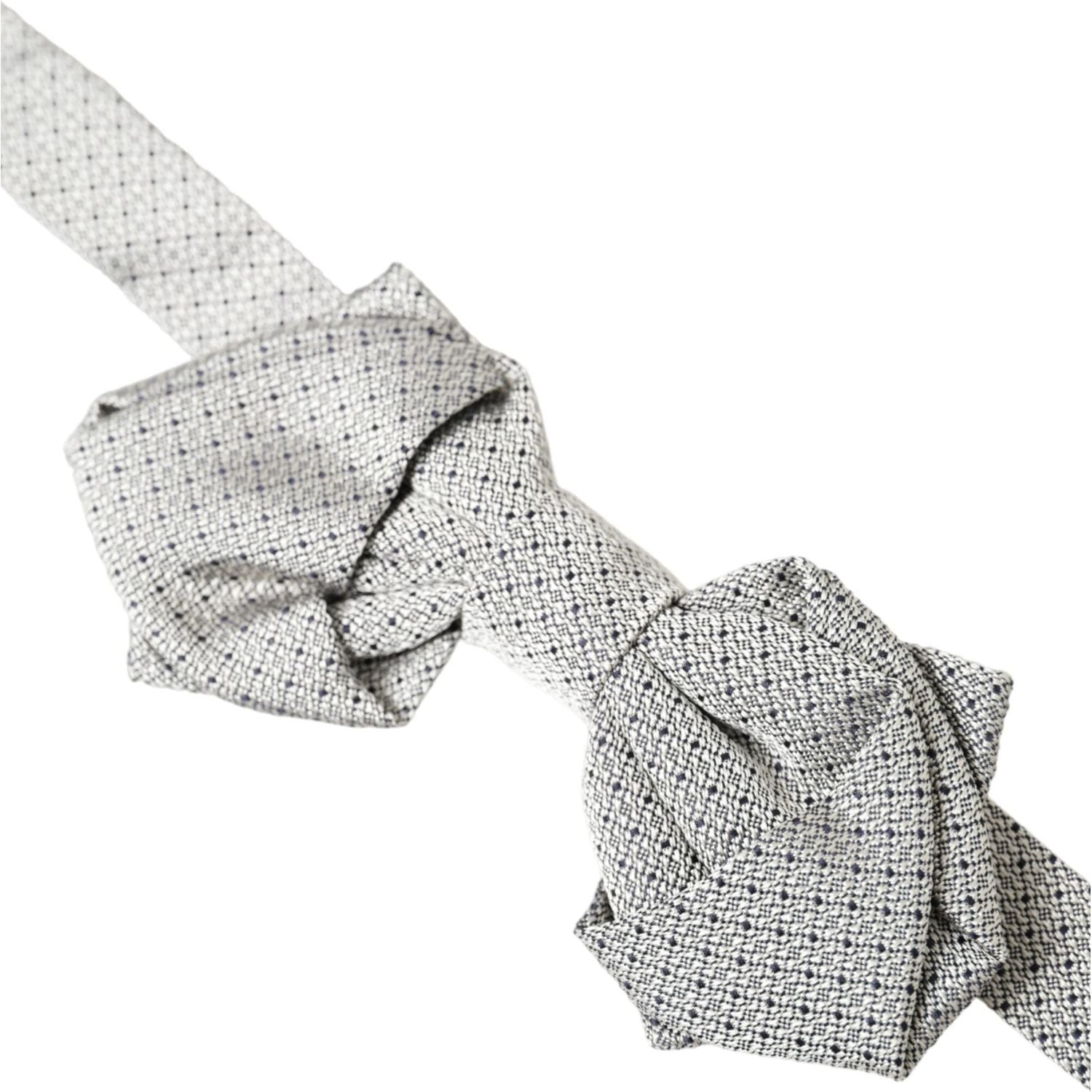 Dolce & Gabbana Gray Silk Adjustable Neck Men Bow Tie