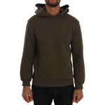 Daniele Alessandrini Elegant Green Cotton Hooded Sweater Daniele Alessandrini Dark Slate Gray