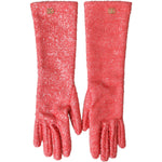 Dolce & Gabbana Pink Lurex Fantasia Mid Arm Length Gloves