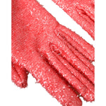 Dolce & Gabbana Pink Lurex Fantasia Mid Arm Length Gloves