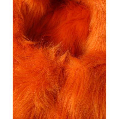 Dolce & Gabbana Orange Faux Fur Whole Head Wrap Hat